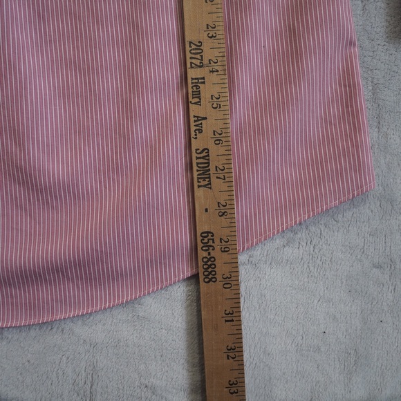 Brooks Brothers 1818 Sz 16.5 Pink Striped Men's Shirt 100% Cotton - Picture 9 of 11